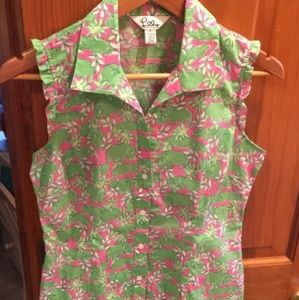 Lilly Pulitzer Beach Bums Hippo Blouse